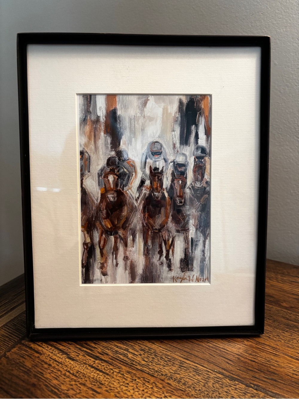 Kayla Weber Print “Fast Track” in Black Metal Frame EUC